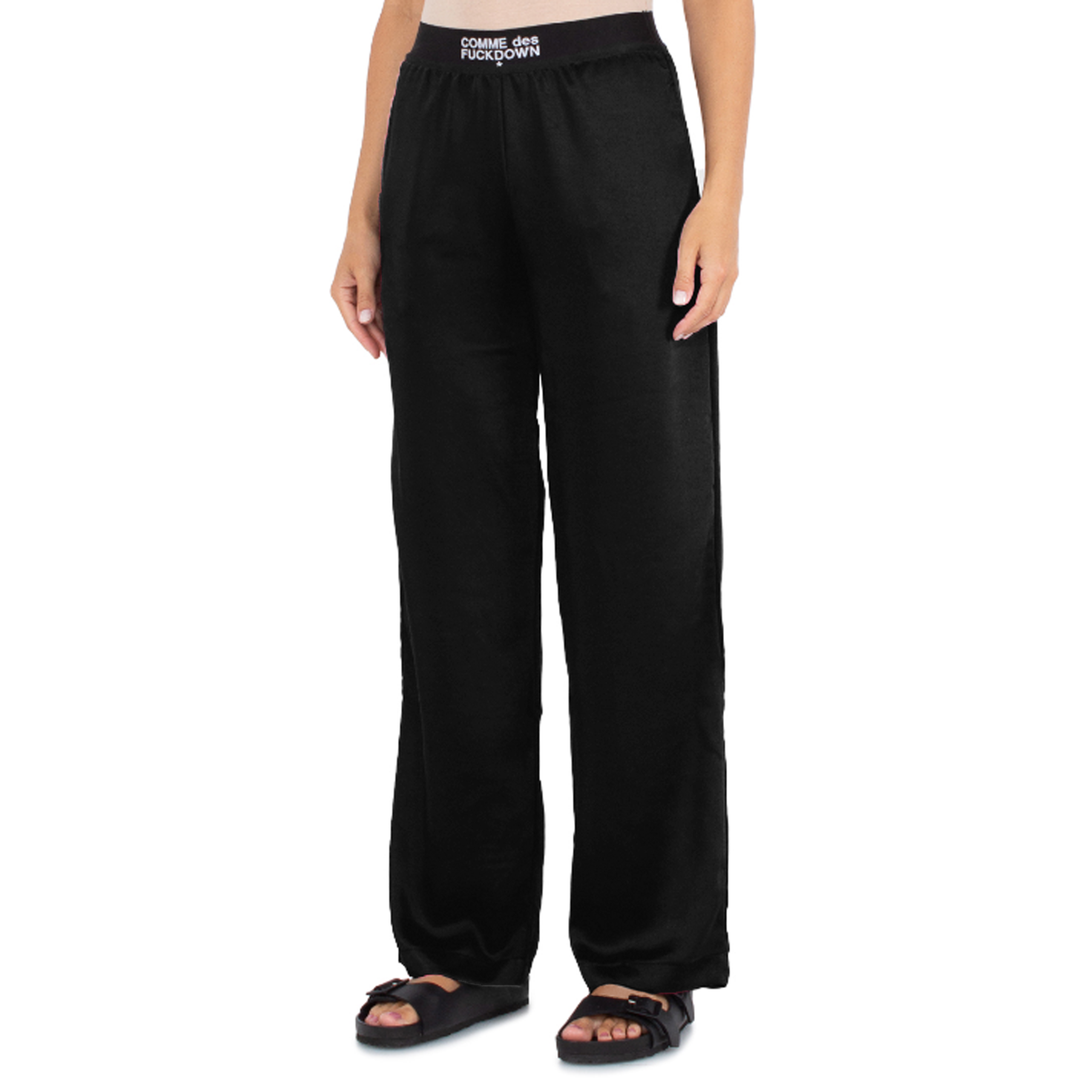Comme Des Fuckdown PANTALONI IN RASO NERI