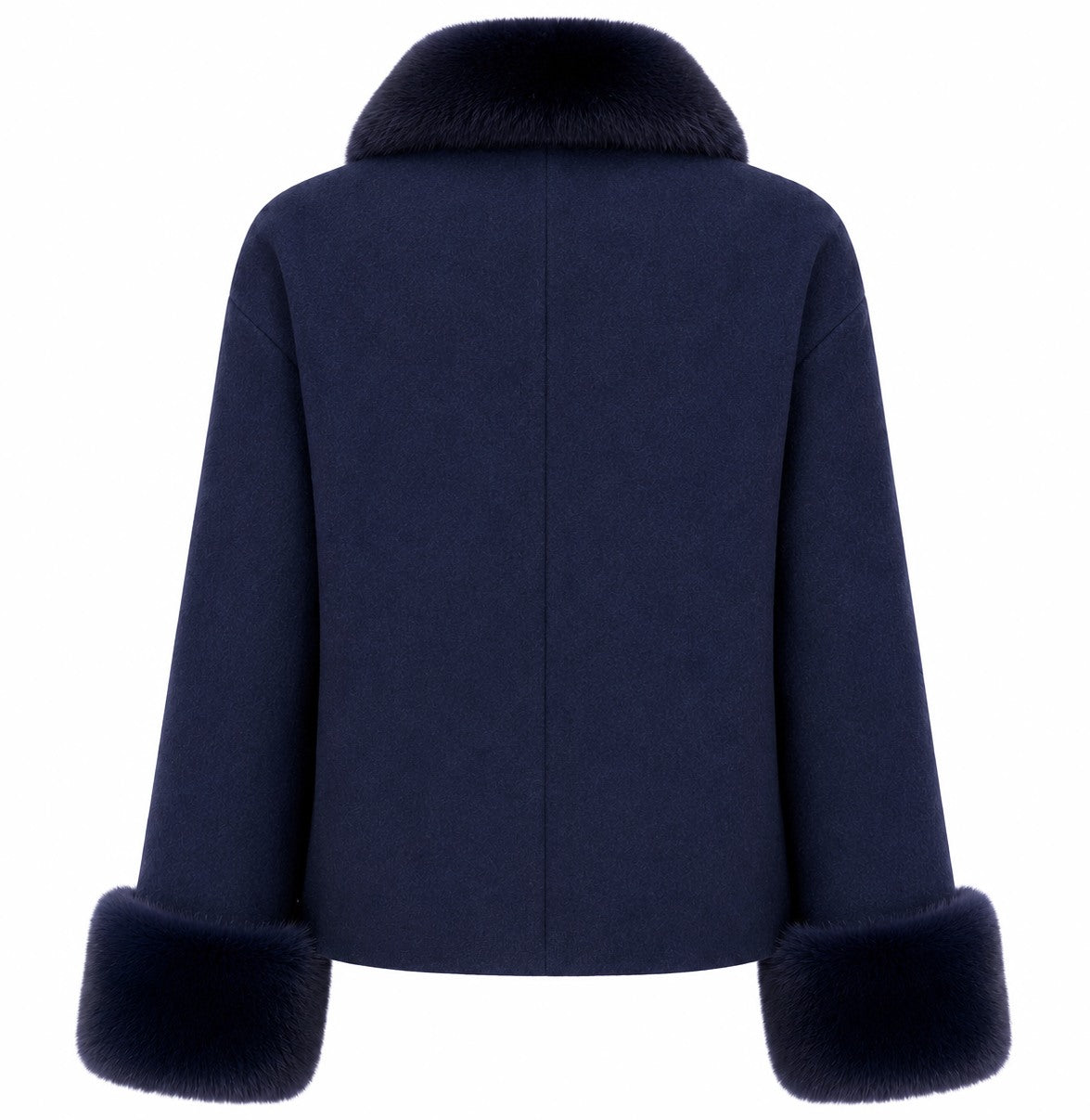 Loro Piana Fabric CAPPOTTO CORTO PELLICCIA BLU
