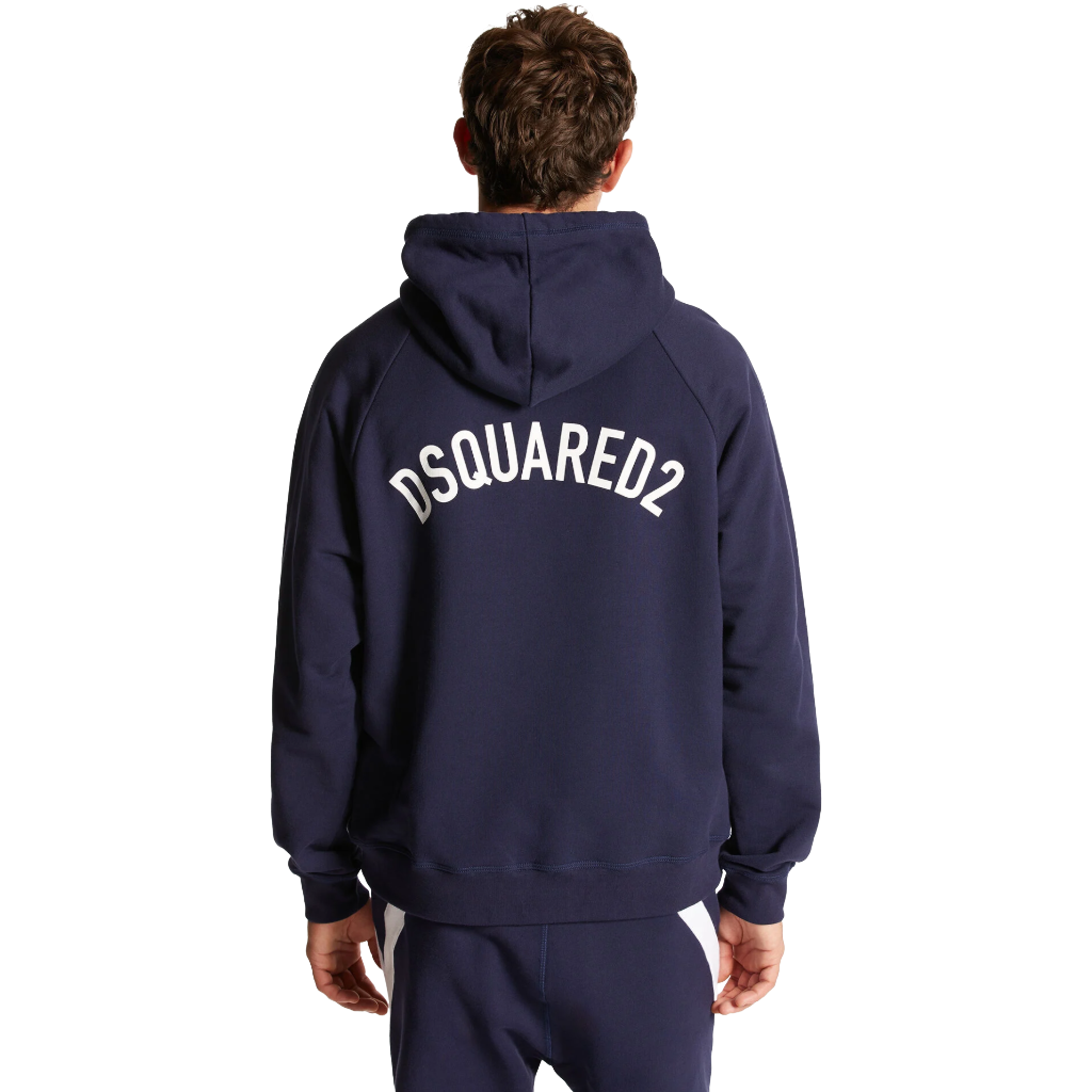 Dsquared2 FELPA BLU CON CAPPUCCIO