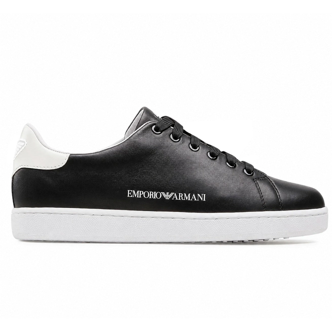 Emporio Armani SNEAKERS PELLE NERO &amp; BIANCO