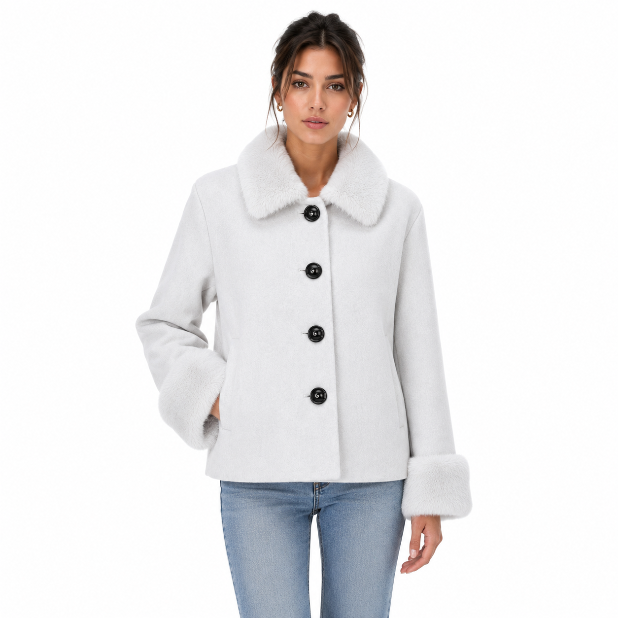 Loro Piana Fabric CAPPOTTO CORTO PELLICCIA ICE