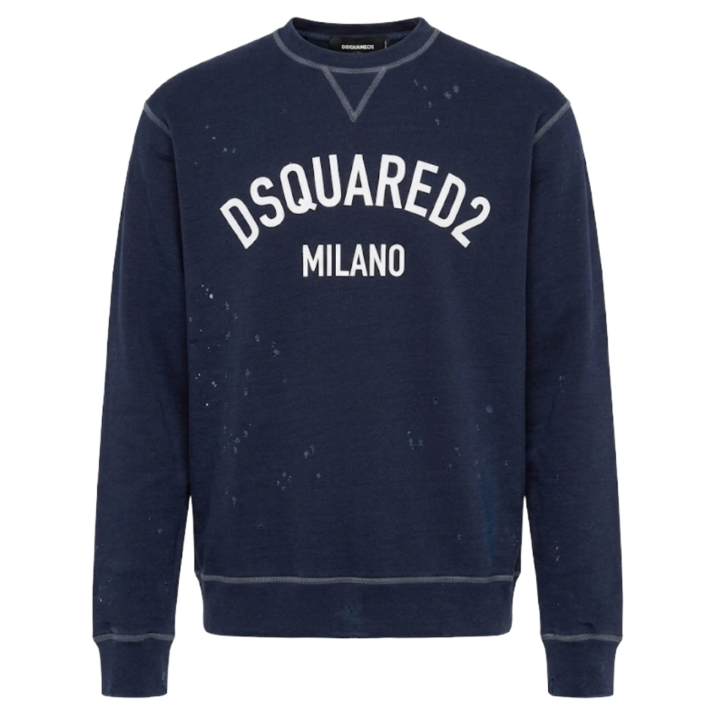 Dsquared2 FELPA GIROCOLLO DISTRESSED